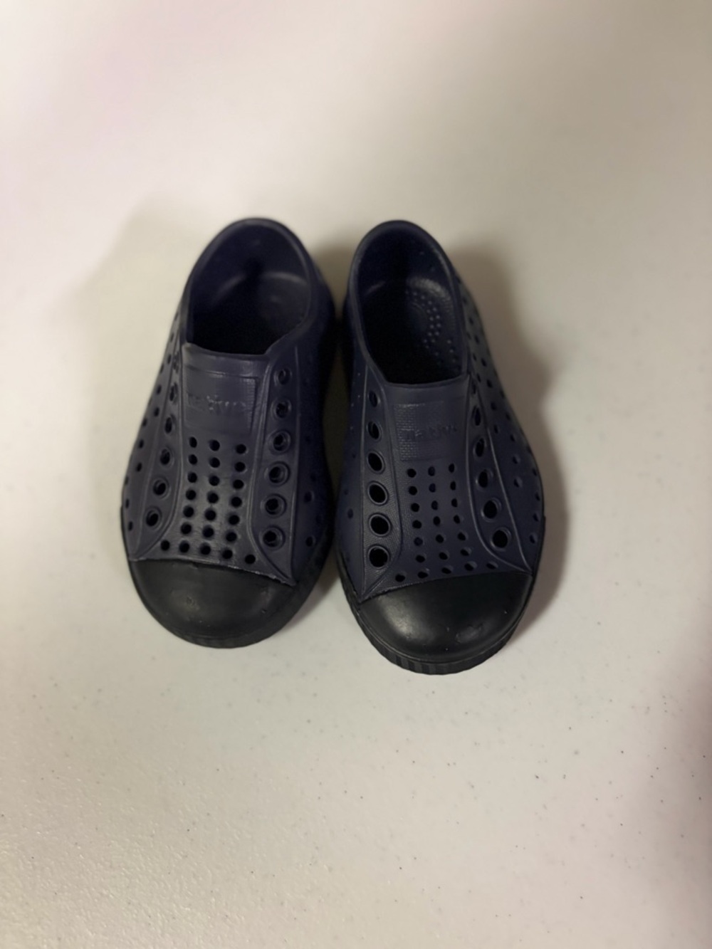 Native Navy Blue Rubber Slip-On Kids Shoes